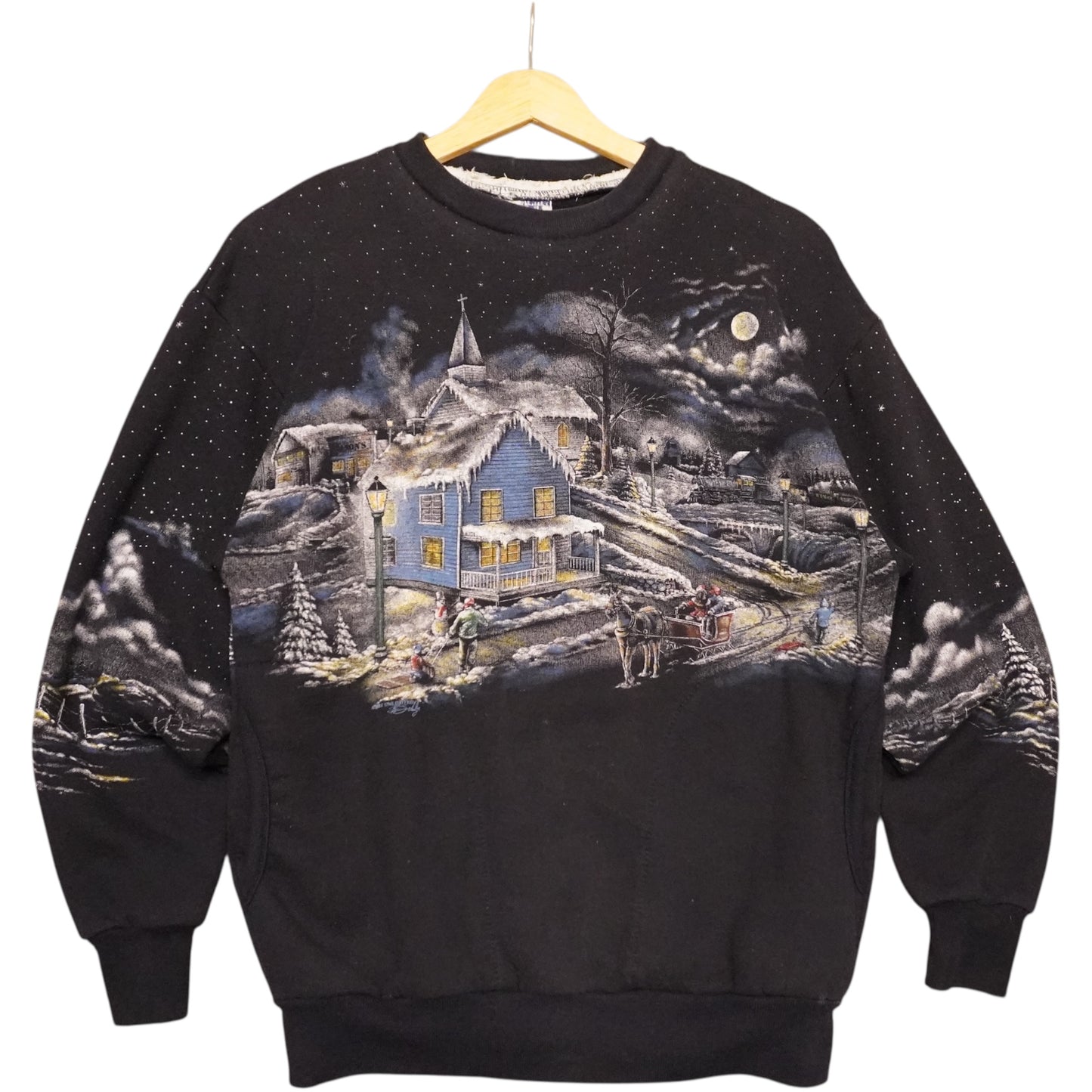 VTG Snowy Night Sweater (S)