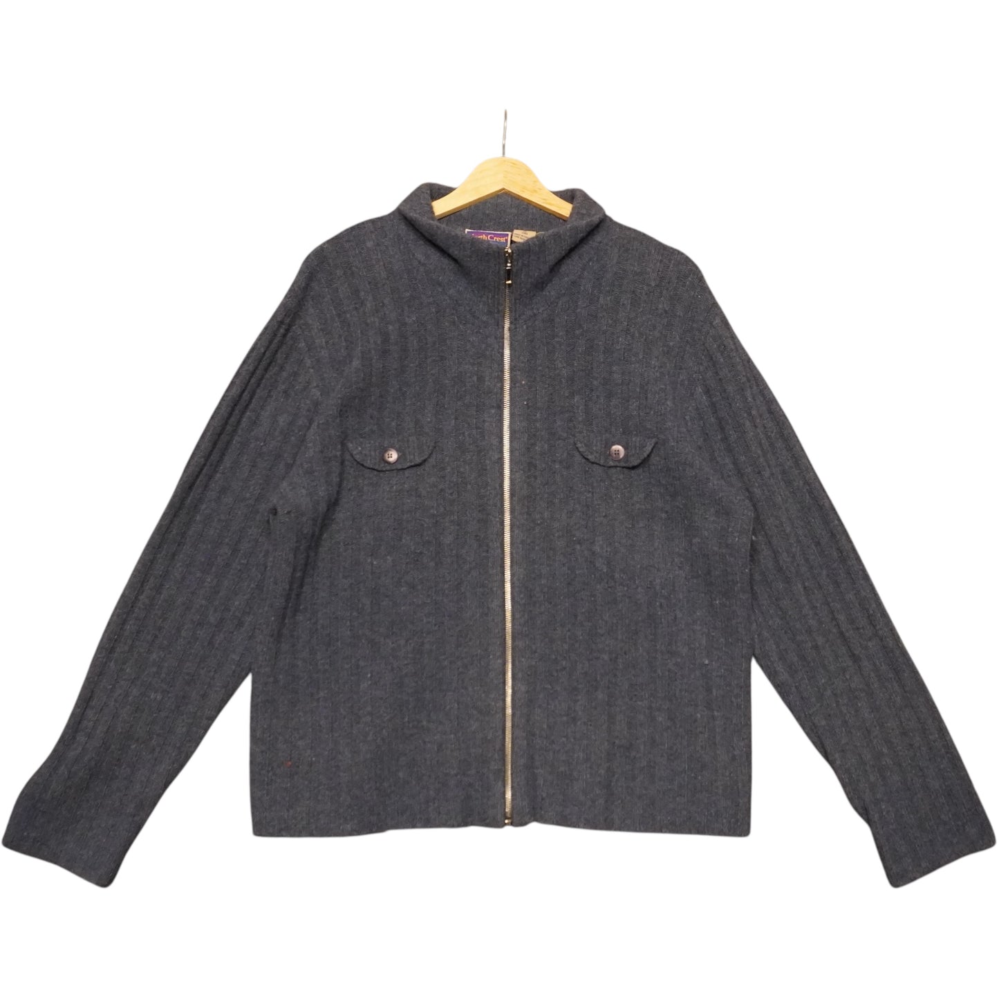 VTG Wool Full Zip Sweater (L)