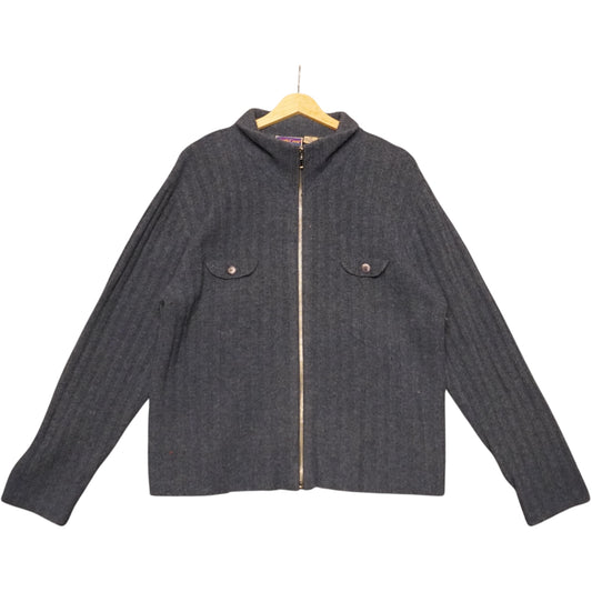 VTG Wool Full Zip Sweater (L)