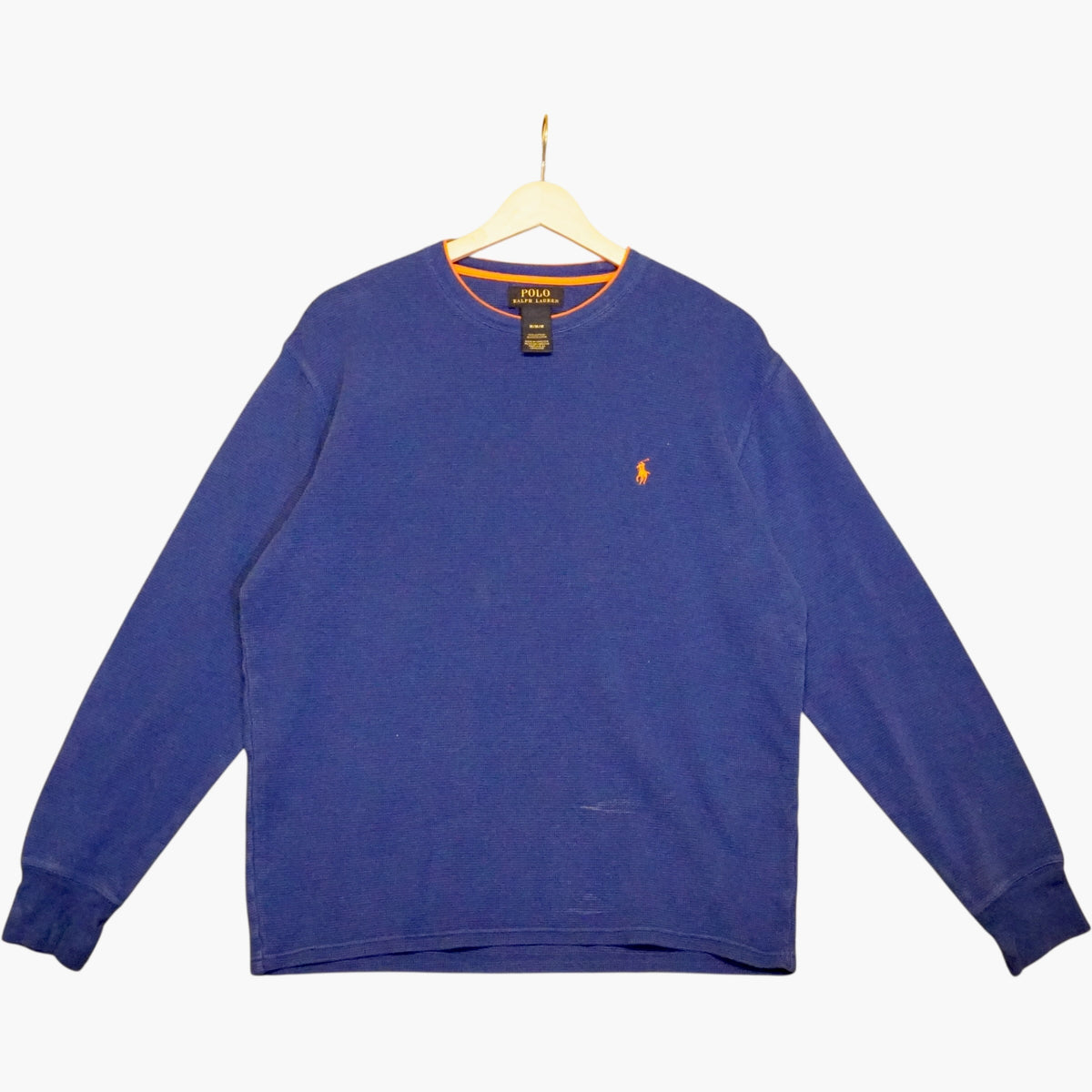 Polo Sweater Orange on Blue (M)