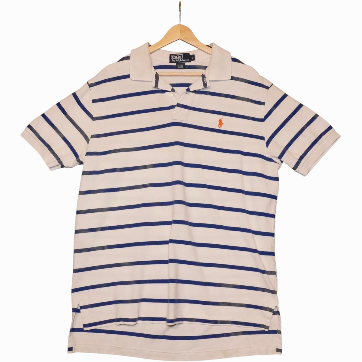 VTG POLO Orange on Stripes (L)