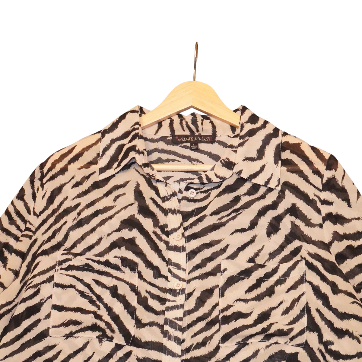 Y2K Zebra Shirt (L)
