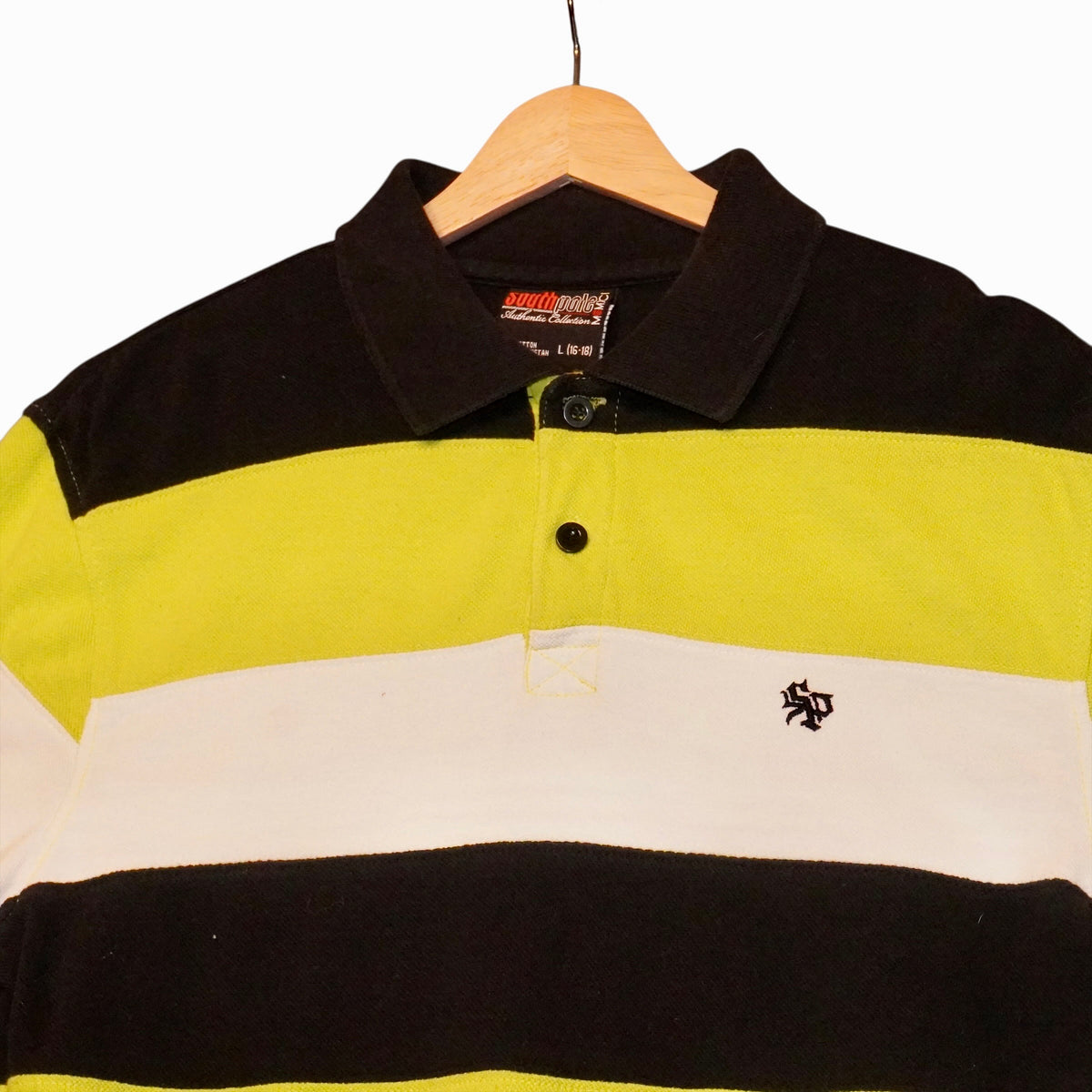 South Pole Black on Stripe Polo (L)