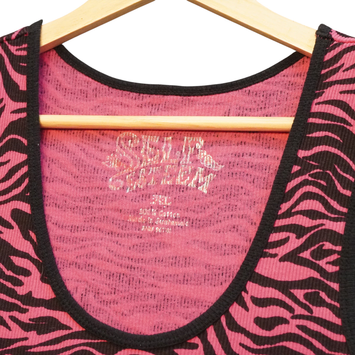 Y2K Pink Zebra Tank (XL)