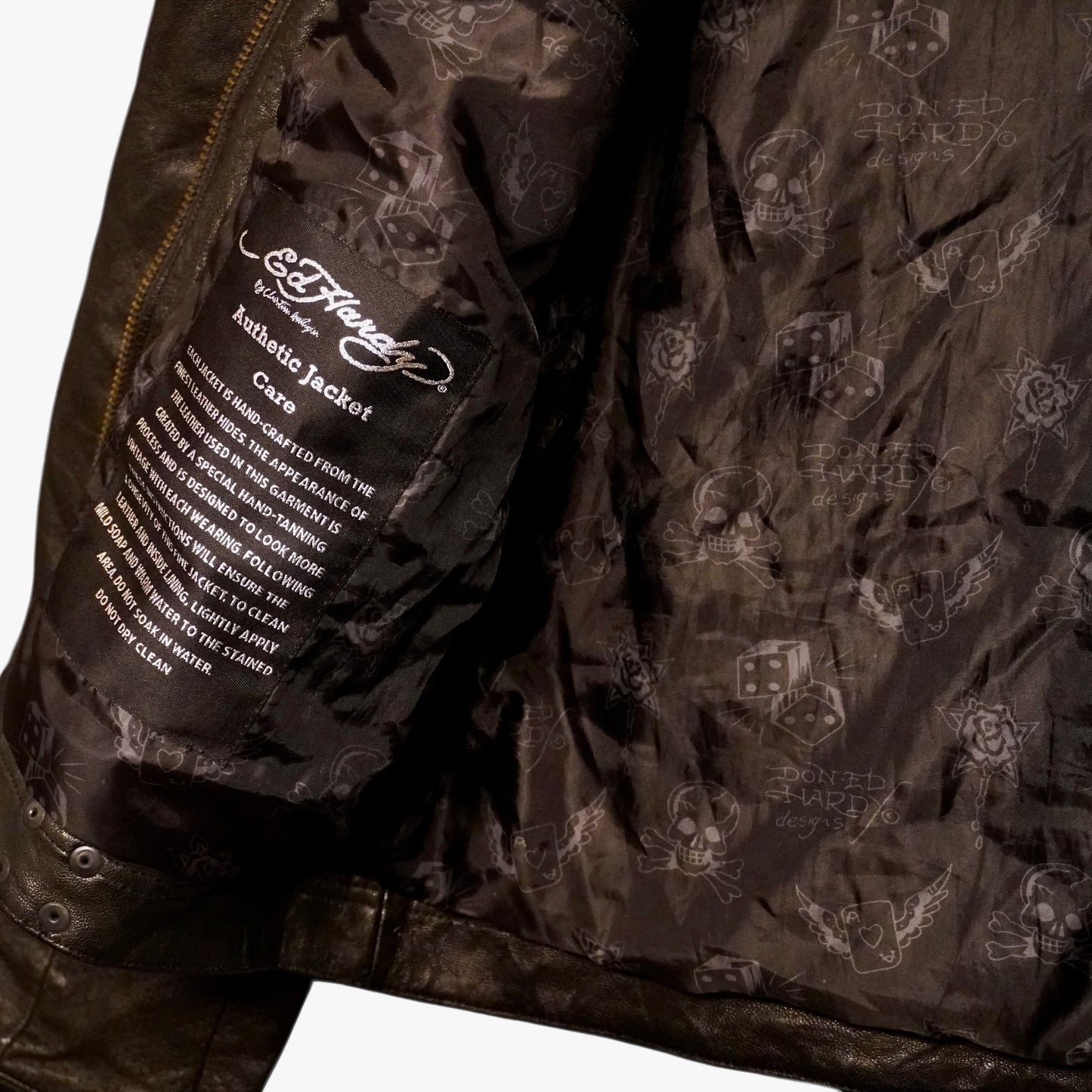 Vintage Ed Hardy Leather Jacket (L)