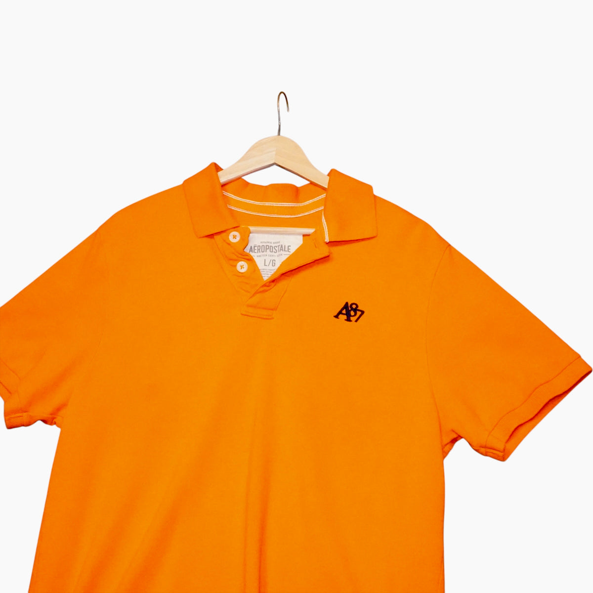 Aeropostale Navy On Orange Polo (L)