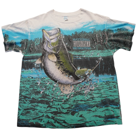 (L/XL)Vintage Bass Fishing AOP