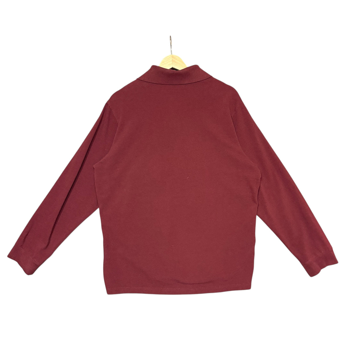 Cream on Maroon Striped Polo (L)