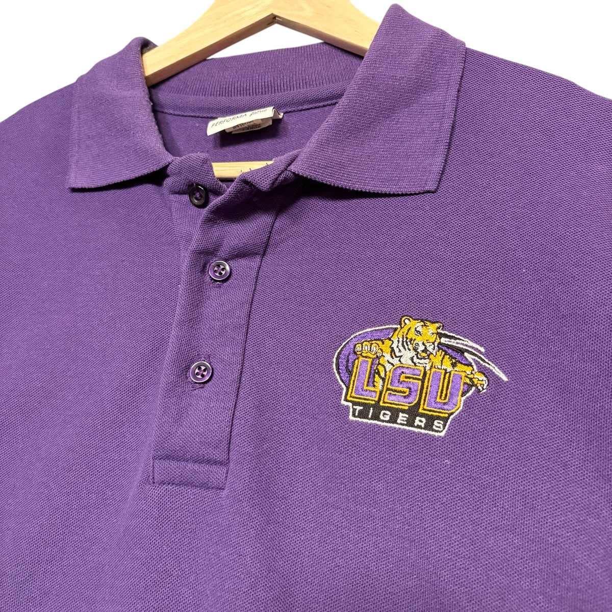 LSU Left Chest L/S Polo (L)