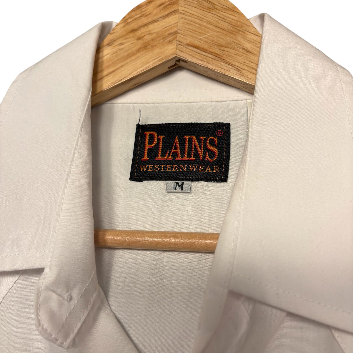 Plains White Pearl Snap Shirt (M)