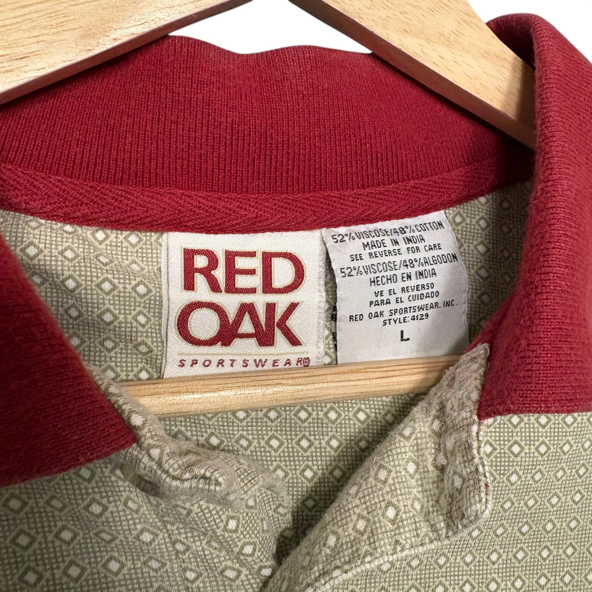 Red Oak Patterned Bama Polo (L)
