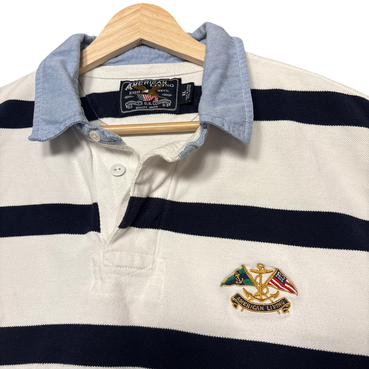 American Living Striped Polo (XL)