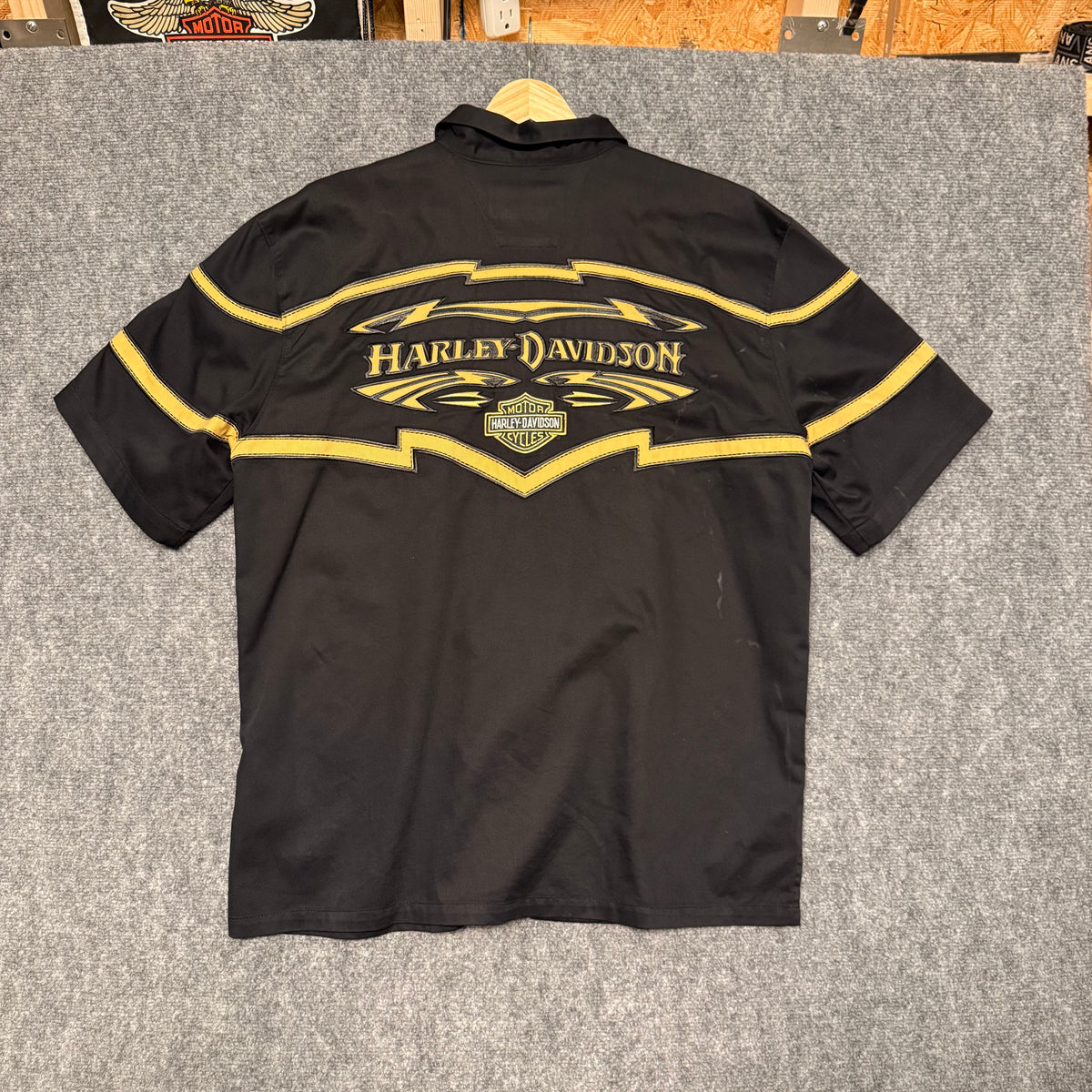 VTG Harley BLK Mechanic Shirt (L)